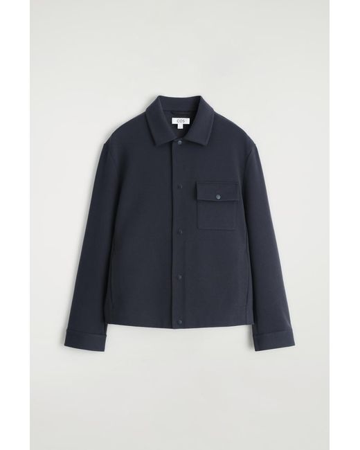 COS Blue Jersey-Twill Shirt Jacket for men