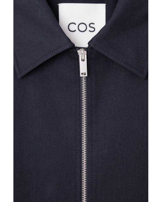 COS Blue Collared Cotton Jacket