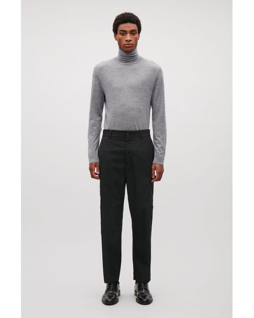 COS Black Cargo Trousers for men