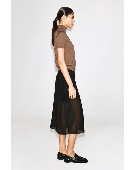COS Brown Merino Wool Turtleneck Top