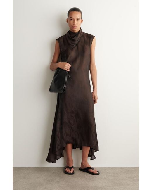 COS Brown Animal-Jacquard Neck Scarf