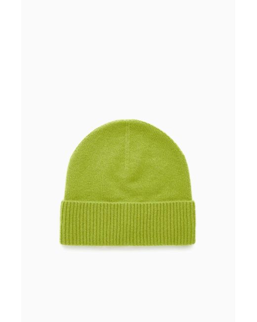 COS Pure Cashmere Beanie in Green | Lyst