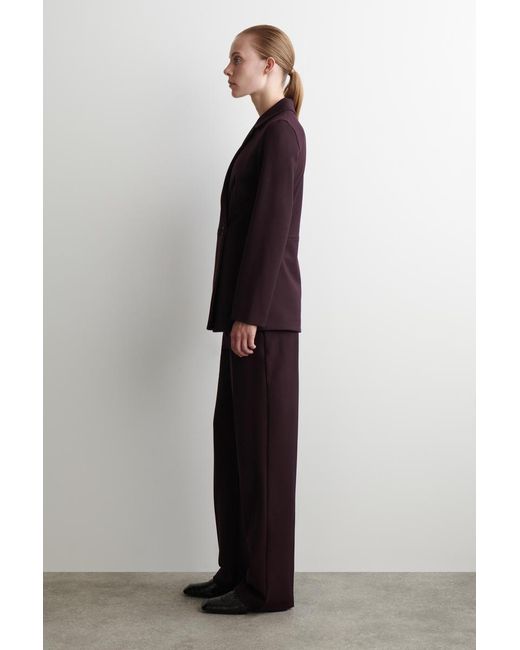 COS Purple Fluid Milano Wrap-Front Blazer