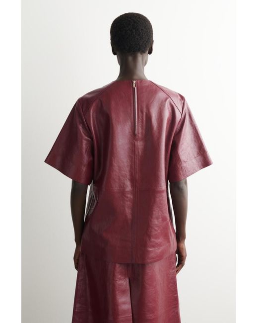 COS Panelled Textured-Leather T-Shirt