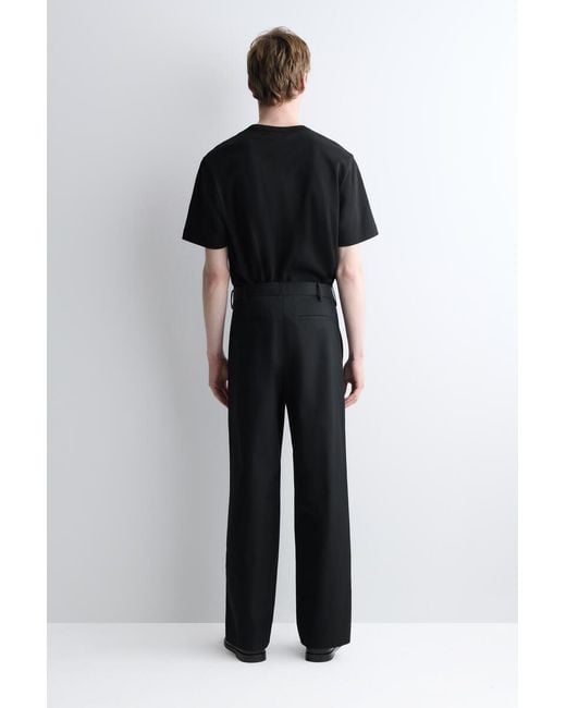 COS Black Cotton Relaxed-Fit Wide-Leg Chinos for men