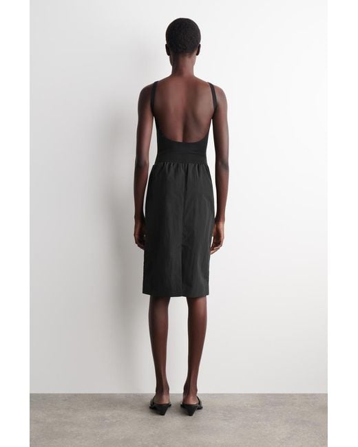 COS Black Gathered Pencil Skirt