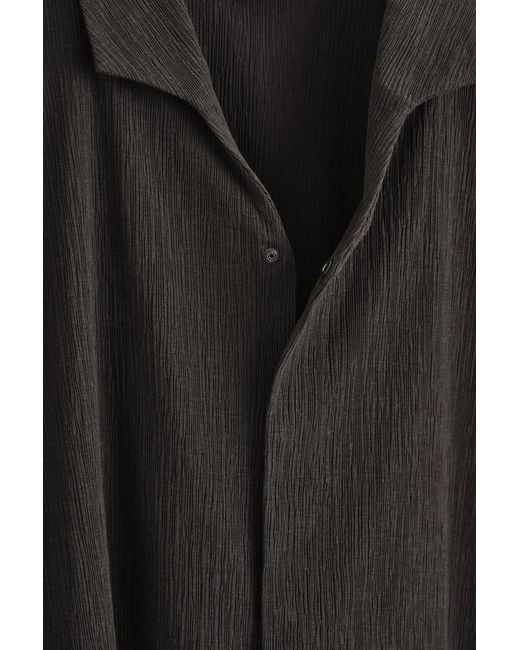 COS Black Crinkled-Cotton Shirt for men