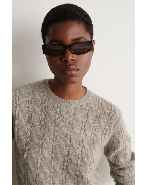 COS Natural Cable-Knit Cashmere Sweater