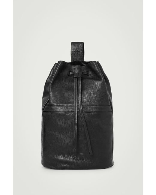 COS Black Drawstring Duffle Bag for men