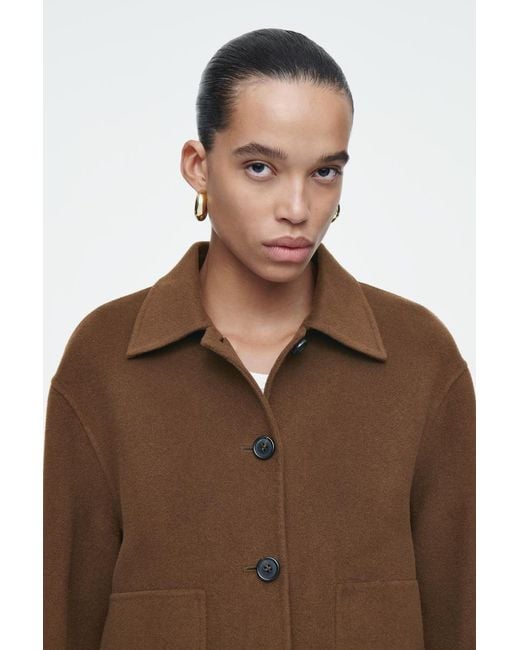 COS | Boxy Double-Faced Wool Jacket in Black | The UNDONE