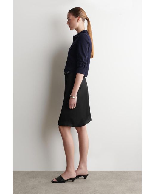 COS Blue Knitted Cotton Cardigan With Pocket Detail