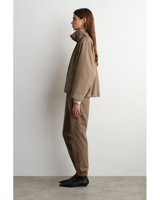 COS Natural Technical Nylon Barrel-Leg Pants