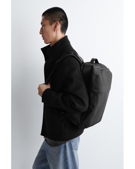 COS Black Travel Backpack for men