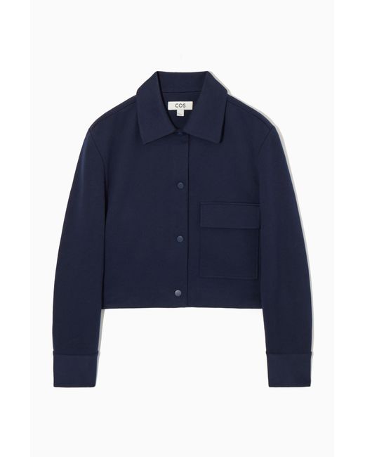 COS Blue Cropped Twill Jacket