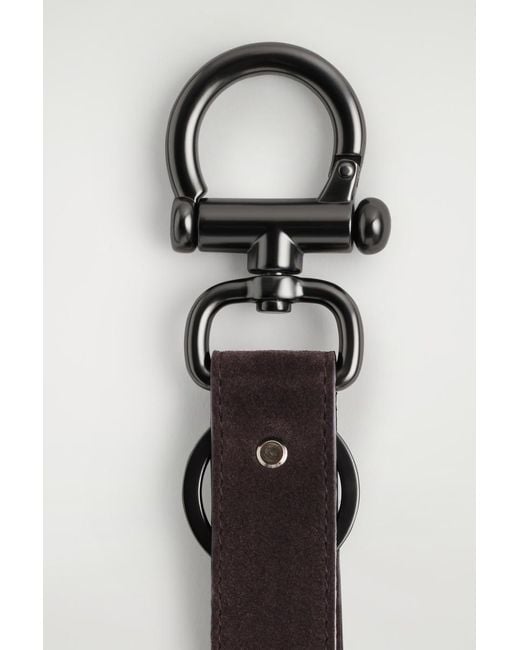 COS Brown Suede Keyring for men