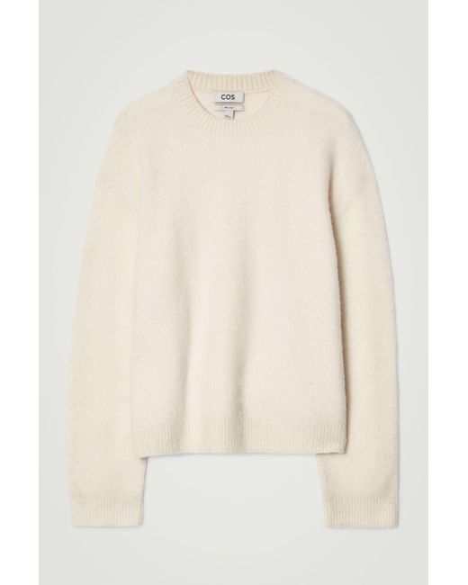 COS Natural Brushed-wool Crew-neck Sweater for men