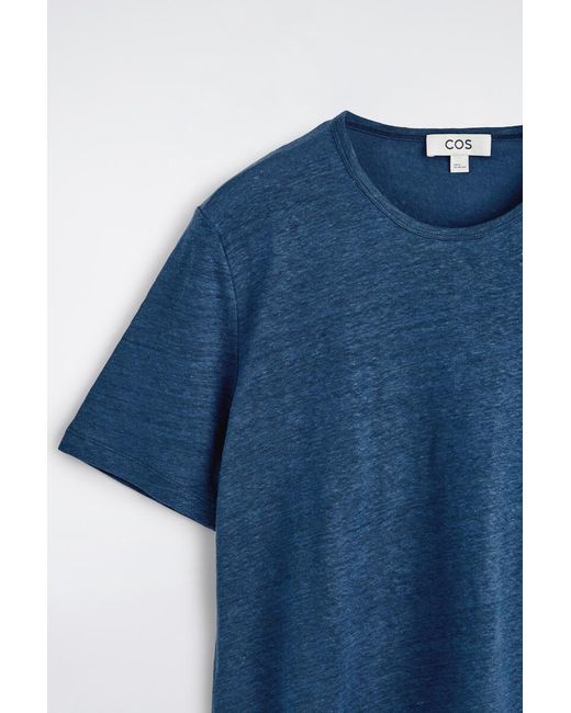 COS Blue Linen-Jersey T-Shirt for men