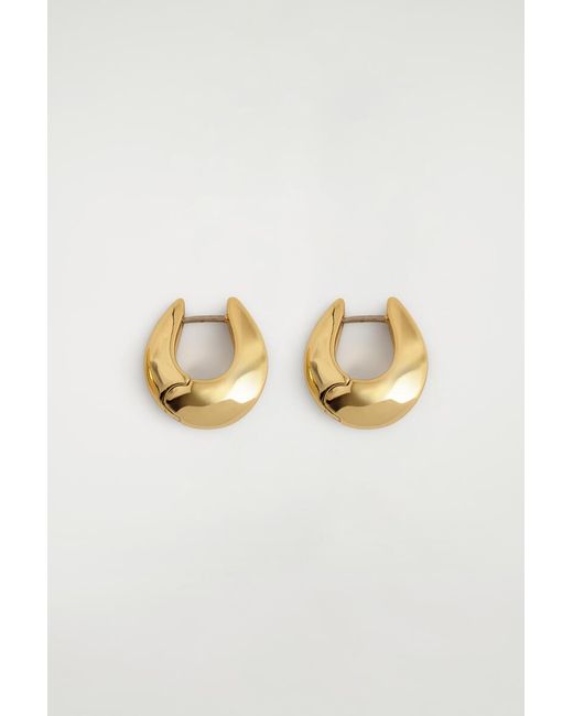 COS Metallic Domed Mini Hoop Earrings