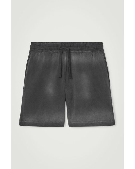COS Gray Washed-jersey Drawstring Shorts for men