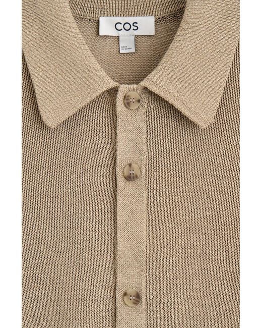 COS Natural Knitted Cotton-Paper Cardigan for men