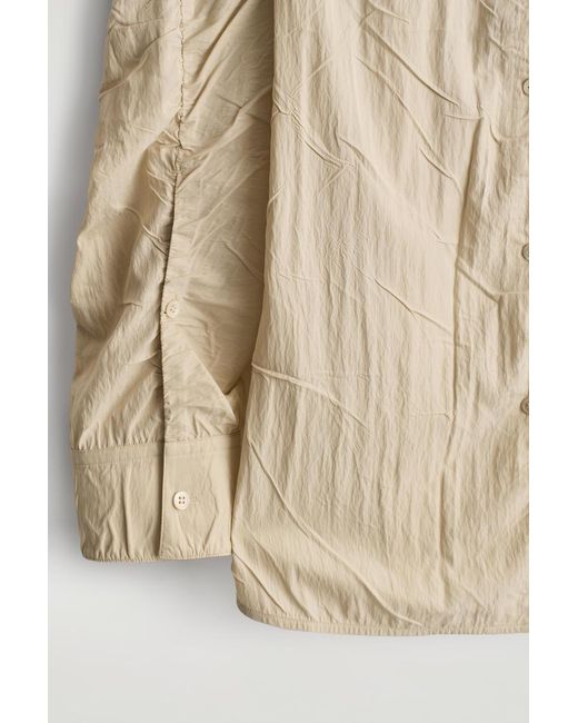 COS Natural Crinkled-Silk Shirt