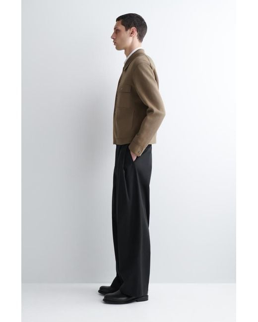 COS Brown Knitted Cotton Jacket for men
