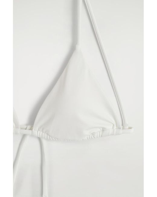 COS White Triangle Bikini Top