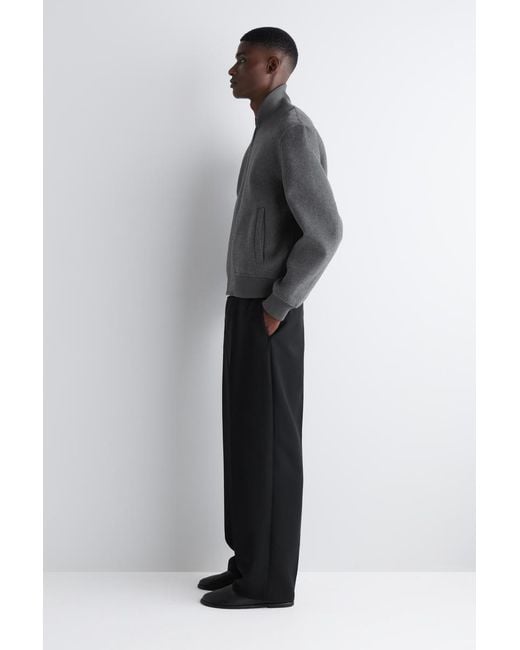 COS Gray Double-Faced Wool Bomber Jacket for men