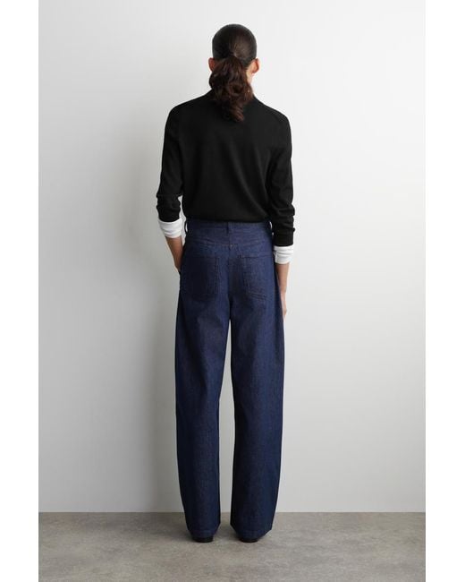 COS Blue Wide-Leg Denim Pants