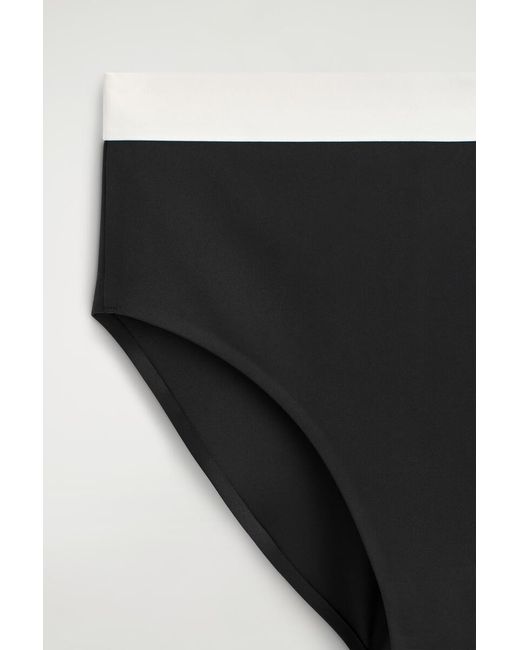 COS Black Colour-Block Scuba High-Waisted Bikini Briefs