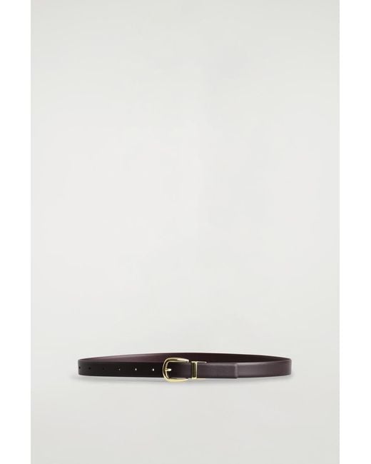 COS White Reversible Leather Belt