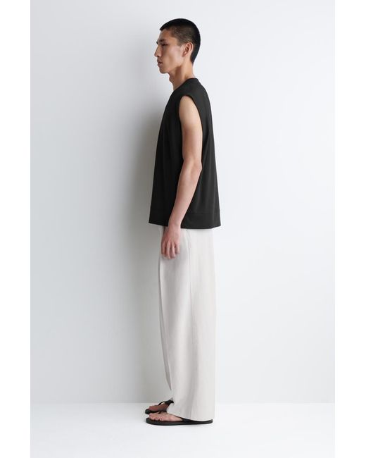 COS Black Relaxed Cotton-crepe Vest for men