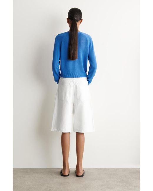 COS Blue Knitted Linen Cardigan