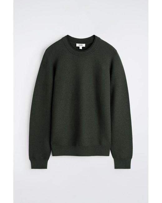 COS Black Contrast-Tipped Crew-Neck Sweater for men