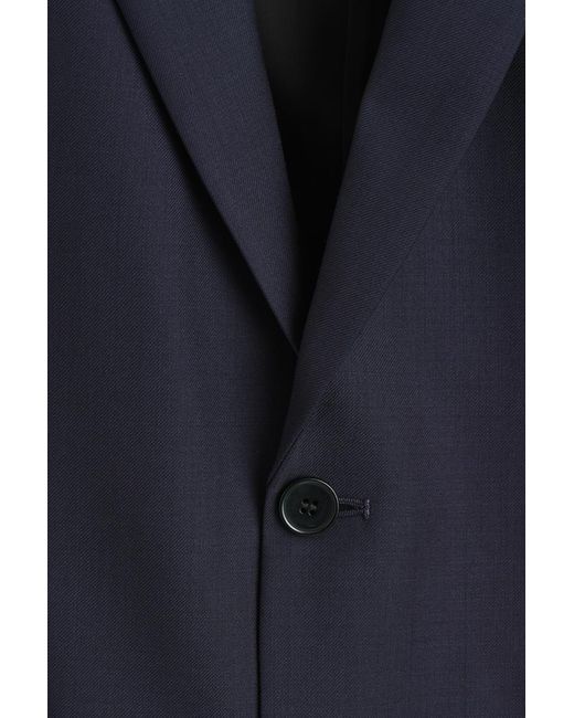 COS Blue Single-Breasted Wool Blazer for men