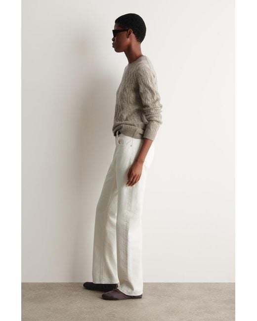 COS Natural Cable-Knit Cashmere Sweater