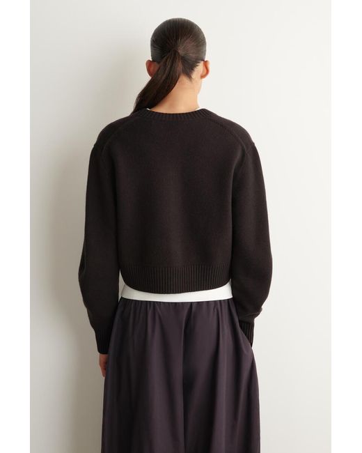 COS Black Merino Wool Cardigan