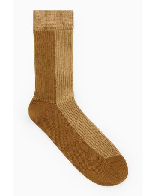 COS Brown Colour-block Socks