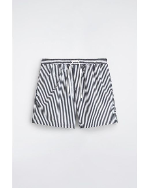 COS Blue Striped Swim Shorts for men