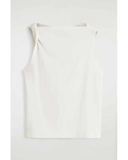 COS White Twist-Detail Cotton Top