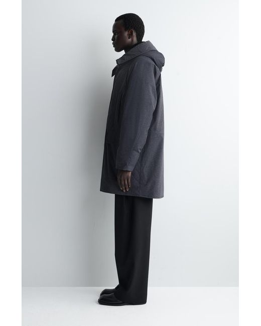 COS Blue Technical Hooded Down Parka for men