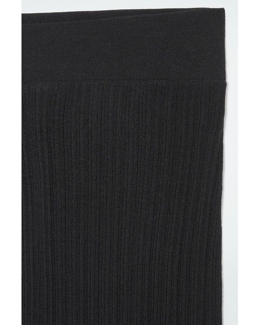 COS Black The Longline Merino Wool Leggings