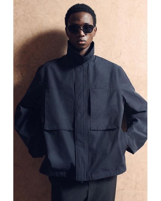 COS Blue Packable-Hood Windbreaker Jacket for men