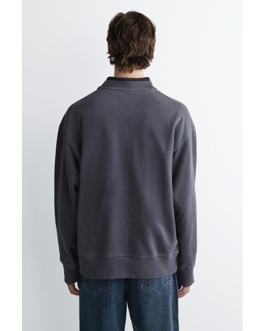 COS Blue Relaxed Washed-cotton Sweatshirt for men