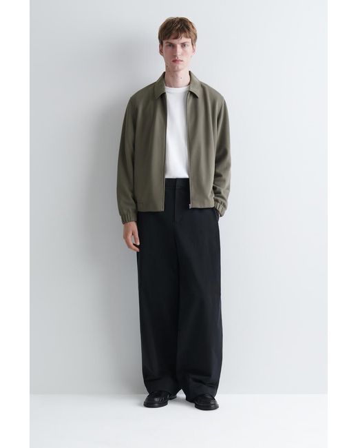 COS Gray Bonded-Twill Harrington Jacket for men