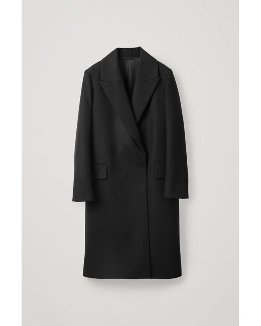 COS Black Classic Long Wool Coat
