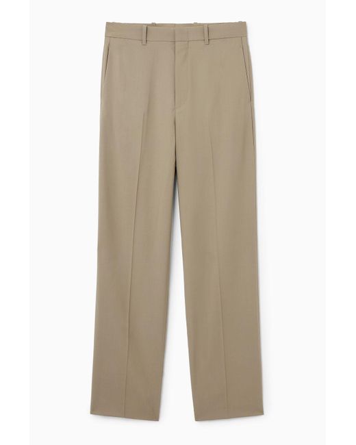 COS Natural Relaxed Wool Pants for men