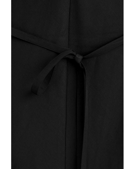 COS Black Bias-Cut Linen-Blend Midi Dress