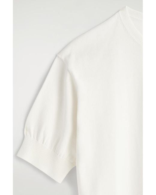 COS Natural Knitted Cotton T-Shirt