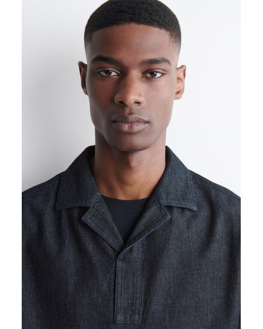 COS Blue Denim Popover Shirt for men